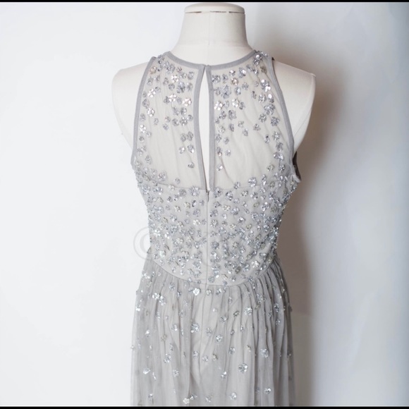 Anthropologie BHLDN formal Grey Ginny Dress 10 NEW - Picture 7 of 10